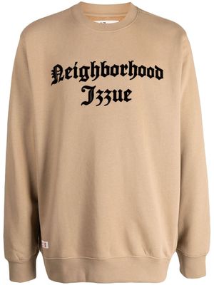 izzue slogan-print cotton-blend sweatshirt - Brown