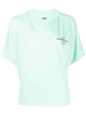 izzue slogan-print cotton T-shirt - Green