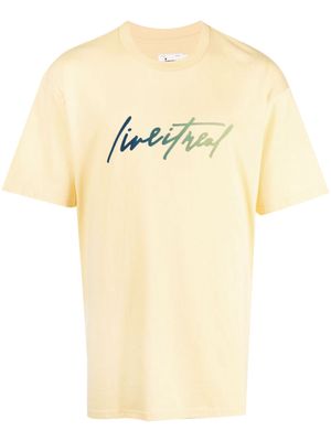 izzue slogan-print cotton T-shirt - Yellow