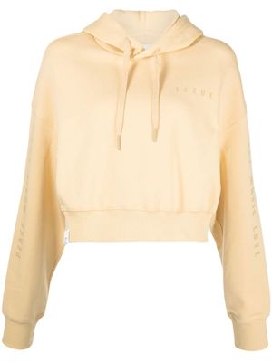 izzue slogan-print cropped hoodie - Yellow