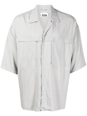 izzue spread-collar short-sleeved shirt - Grey