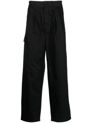 izzue straight-leg cotton cargo trousers - Black