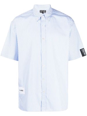 izzue stripe-pattern short-sleeved shirt - Blue