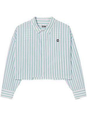 izzue striped cotton shirt - White