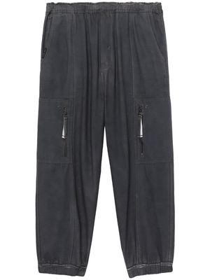 izzue tapered cotton trousers - Black