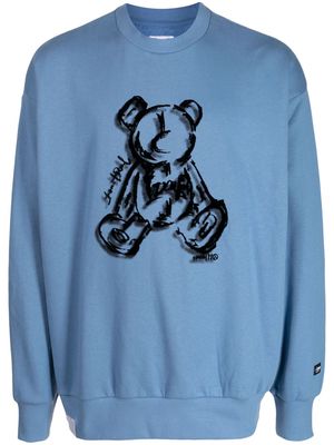 izzue teddy bear-print sweatshirt - Blue