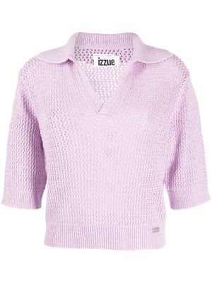 izzue V-neck crochet jumper - Purple