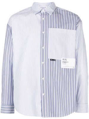 izzue vertical stripe cotton shirt - Blue