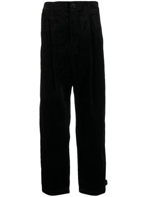 izzue wide-leg corduroy trousers - Black