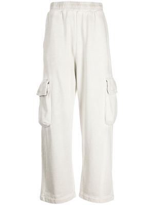 izzue wide-leg elasticated-waistband cargo trousers - Grey