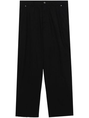 izzue wide-leg stretch-cotton trousers - Black