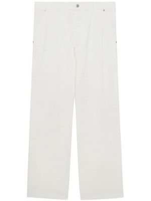 izzue wide-leg stretch-cotton trousers - White