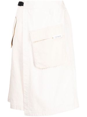 izzue wrap-style A-line midi skirt - Neutrals