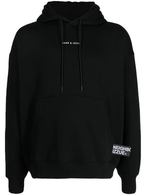 izzue x Neighborhood logo-print drawstring sweatshirt - Black