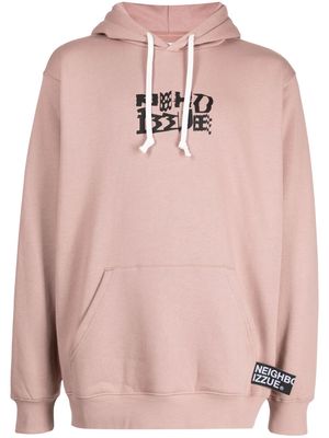 izzue x Neighborhood logo-print drawstring sweatshirt - Pink