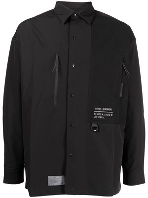 izzue zip-pocket long-sleeve shirt - Black