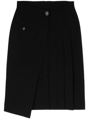 J Koo asymmetric wraped skirt - Black