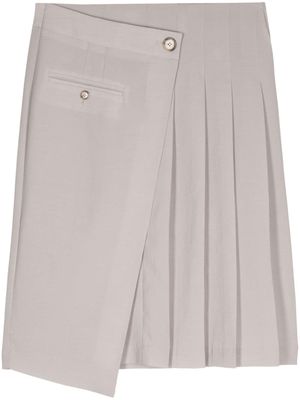 J Koo asymmetric wraped skirt - Neutrals