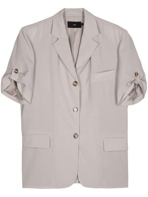 J Koo short-sleeve single-breasted blazer - Neutrals