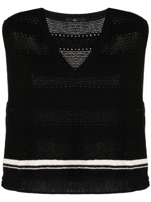 J Koo two-tone knitted top - Black