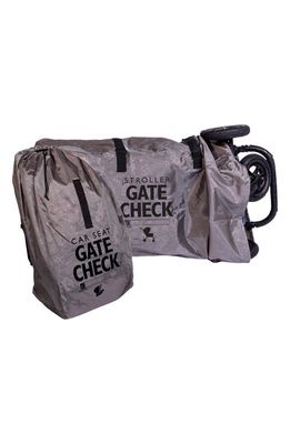 J. L. Childress Gate Check Car Seat & Double Stroller Bags Set in Grey