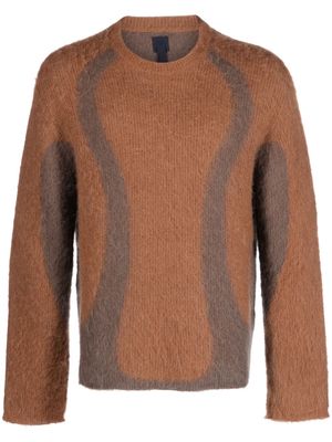 J.LAL Liquid brushed intarsia-knit jumper - Brown