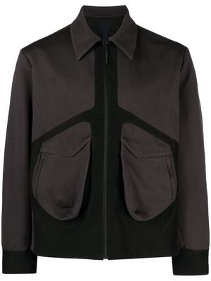 J.LAL panelled zip-up shirt jacket - Grey