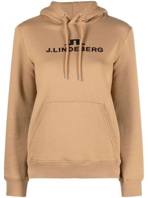 J.Lindeberg Alpha logo-print hoodie - Brown