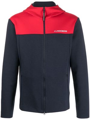 J.Lindeberg Jeff colour-block zip-up hoodie - Blue