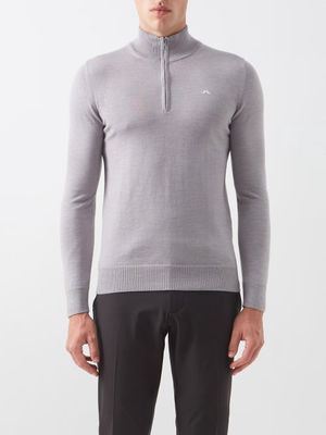 J.lindeberg - Kian Half-zip Wool Golf Sweater - Mens - Grey