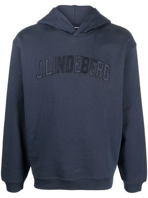 J.Lindeberg Kyzer embroidered-logo hoodie - Blue