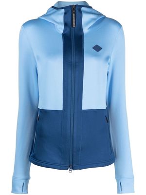 J.Lindeberg logo-patch two-tone hoodie - Blue