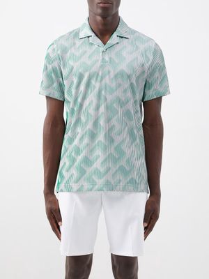 J.lindeberg - Monogram-print Polo Shirt - Mens - Green Multi