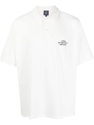 J.PRESS logo-embroidery cotton polo shirt - White