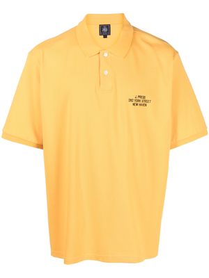 J.PRESS logo-embroidery cotton polo shirt - Yellow