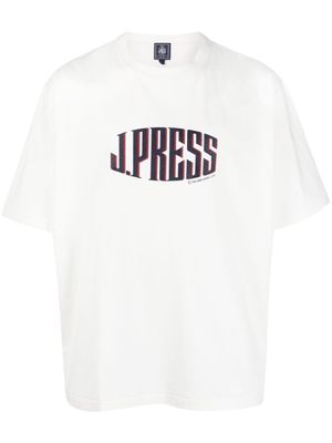 J.PRESS logo-print cotton T-shirt - White
