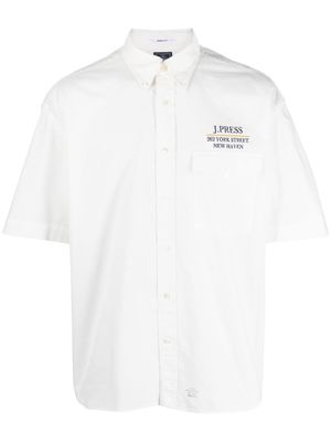 J.PRESS logo-print short-sleeved shirt - White