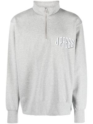 J.PRESS logo zip-up sweatshirt - Grey