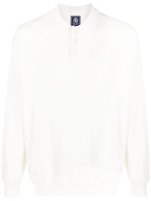 J.PRESS long-sleeve cotton polo shirt - White