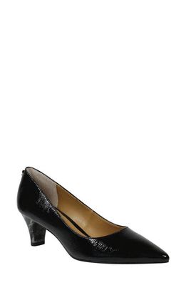 J. Reneé Asilah Pointed Toe Pump in Black Faux Patent Leather