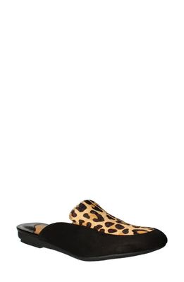 J. Reneé J.Renée Haziza Mule in Black/Leopard Print Calf Hair