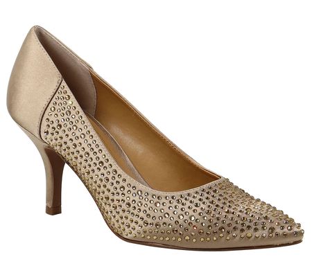 J. Renee' Rhinestone Pump - Rishna Satin