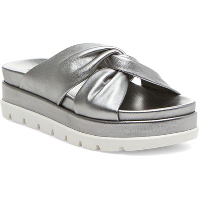 J/SLIDES NYC Bright Platform Slide Sandal in Pewter 