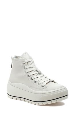J/SLIDES NYC Gracie Platform High Top Sneaker in White Leather