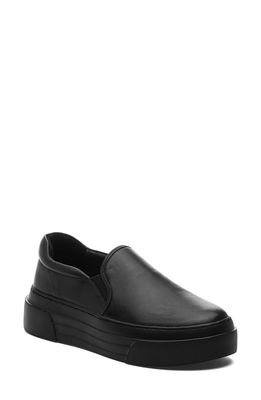 J/SLIDES NYC JSlides Aileen Platform Sneaker in Black Leather