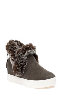 J/SLIDES NYC JSlides Faux Fur Lined Bootie in Khaki Sue