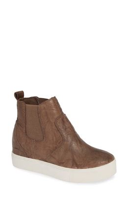 J/SLIDES NYC JSlides Sydnee Sneaker Bootie in Taupe Distressed Leather