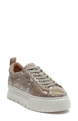 J/SLIDES NYC Roger Platform Sneaker in Natural Emboss Leather