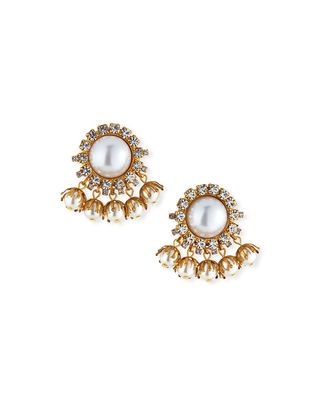 Jacey Crystal & Pearly Earrings