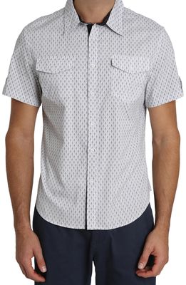 JACHS Short Sleeve Button-Up Shirt in White